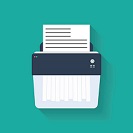 Icon of paper Shredder. Flat style